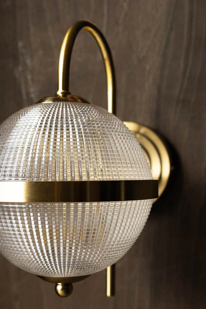 Parisian Gold & Glass Globe Wall Light - Image 2