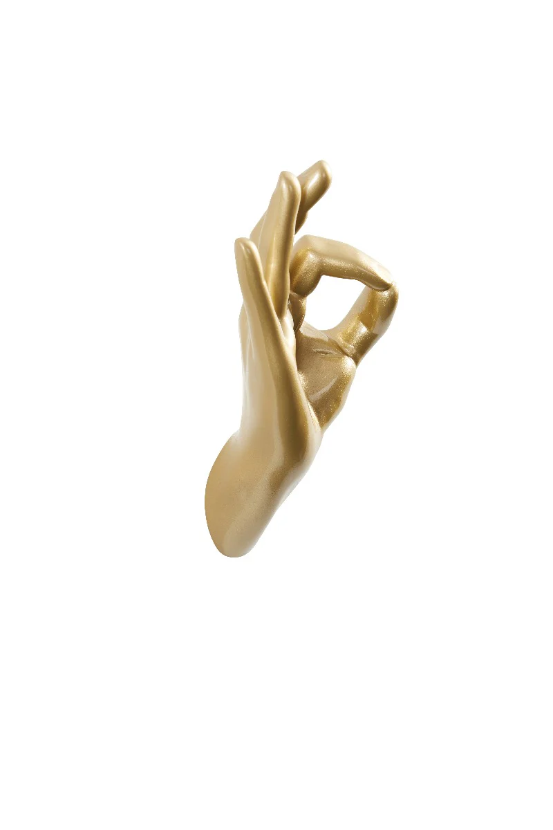 Gold Okay Hand Wall Art & Coat Hook - Image 2