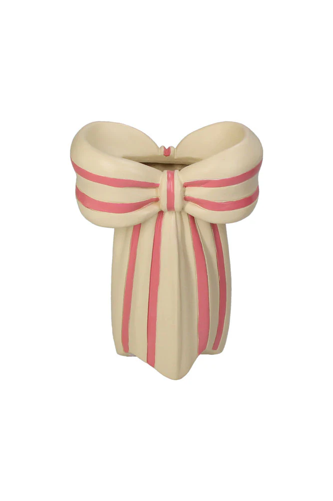 Pink & Cream Bow Vase - Image 8