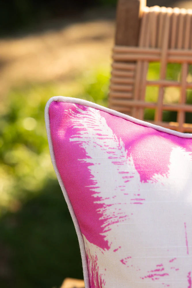 Pink Palm Tree Outdoor Cushion - Image 4