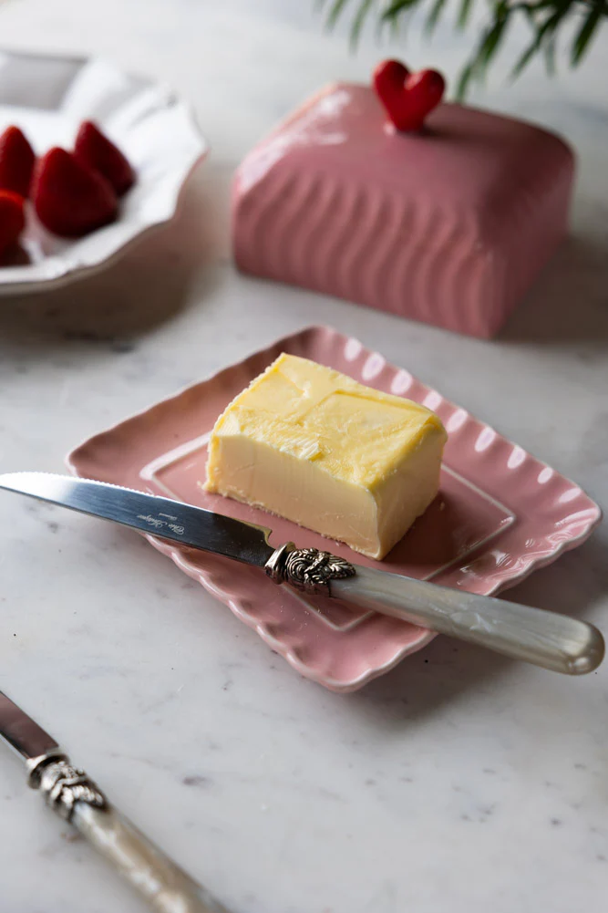 Pink & Red Heart Butter Dish - Image 2