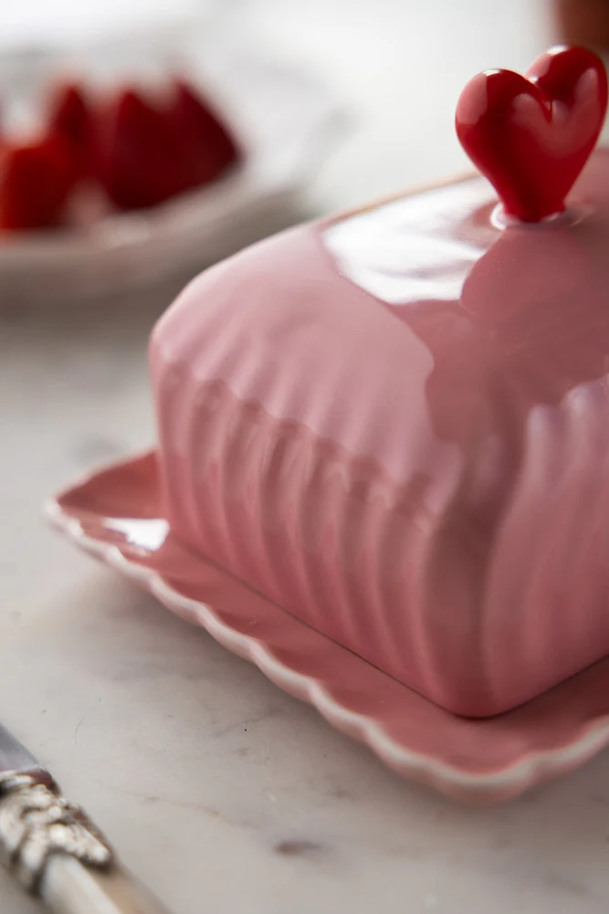 Pink & Red Heart Butter Dish - Image 7