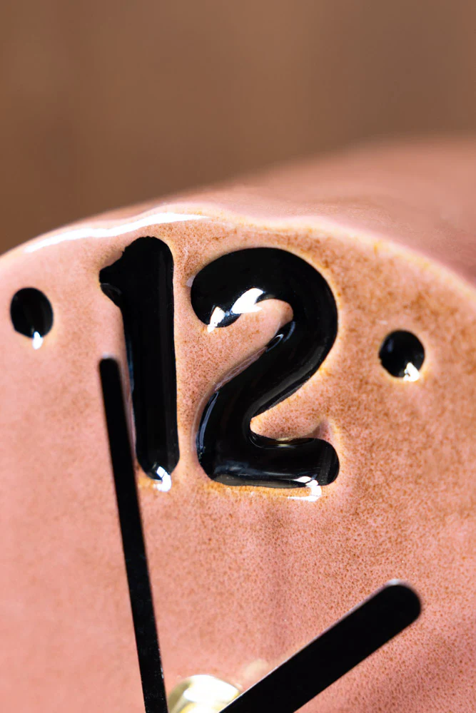 HKLIVING Retro Pink Ceramic Mantel Clock - Image 2