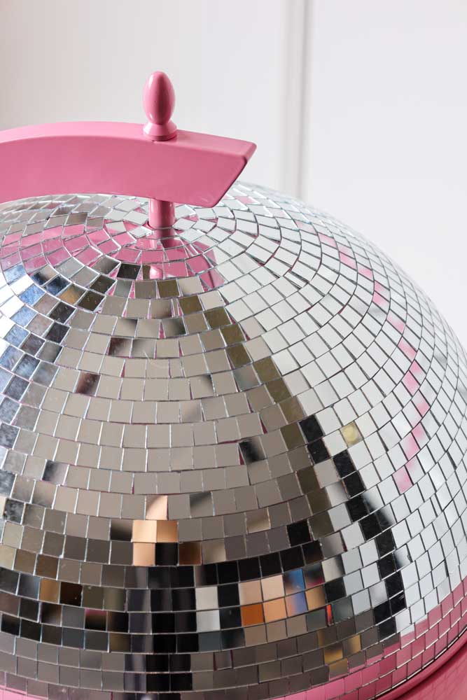 Pink & Silver Disco Ball Drinks Trolley Cart - Image 4