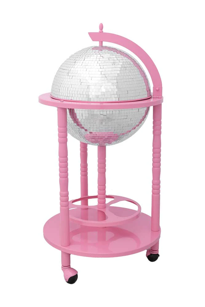 Pink & Silver Disco Ball Drinks Trolley Cart - Image 6