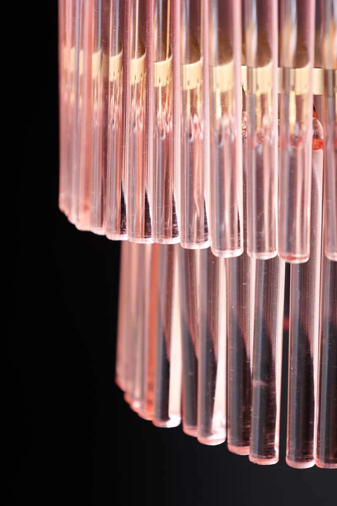 Pink Tiered Glass Easyfit Ceiling Light Shade - Image 6