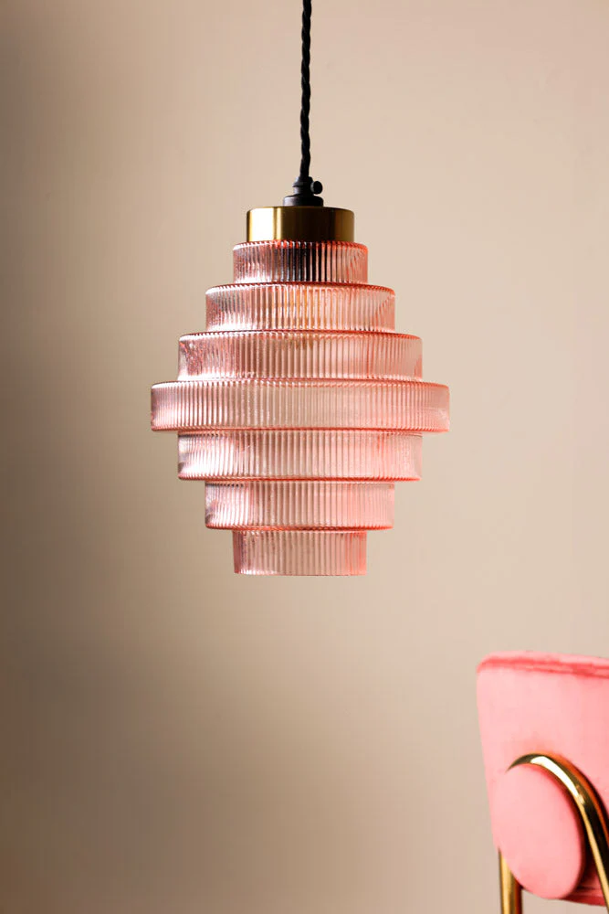 Pink Tiered Glass Easyfit Ceiling Shade - Image 2