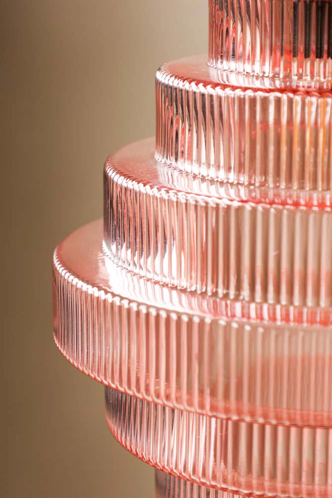 Pink Tiered Glass Easyfit Ceiling Shade - Image 4