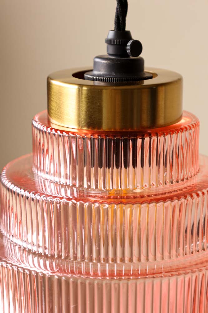 Pink Tiered Glass Easyfit Ceiling Shade - Image 6