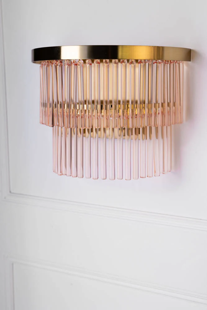 Pink Tiered Glass Wall Light - Image 3
