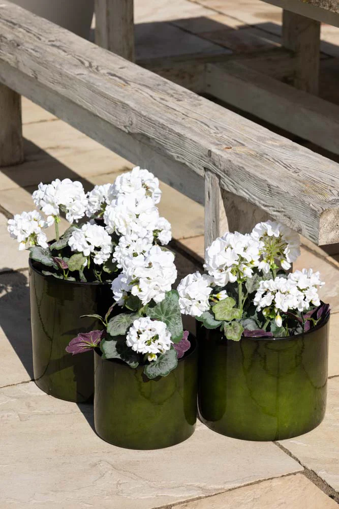 Potted Faux White Geranium - Image 3