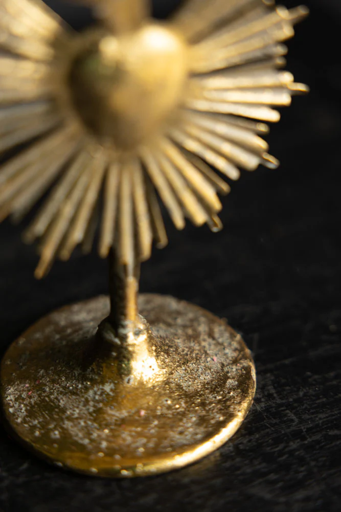 Pretty Gold Milagro Heart Candle Holder - Image 3