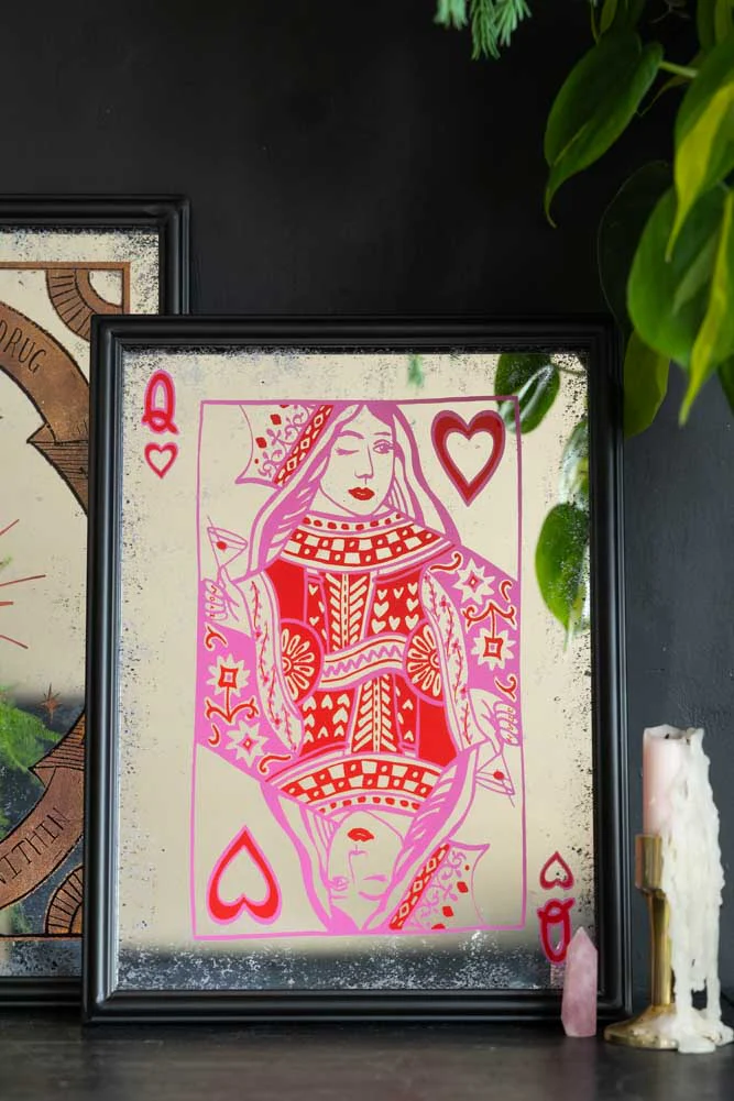 Queen Of Hearts Decorative Playing Card Mirror - Image 4