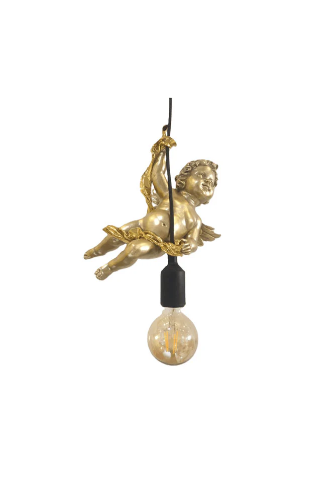 Quirky Gold Cherub Ceiling Pendant Light - Image 6