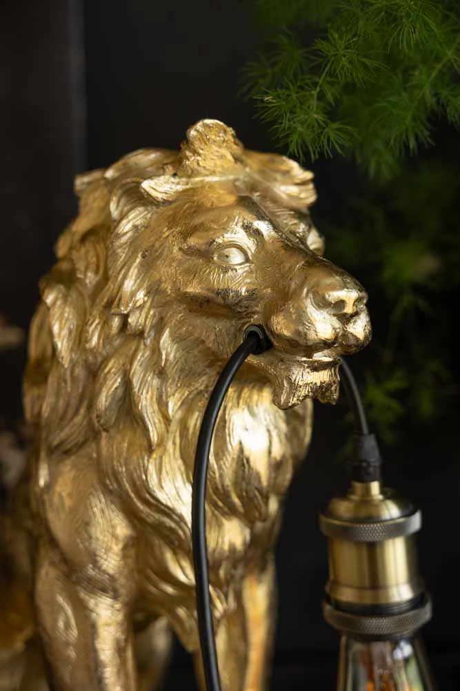 Quirky Gold Lion Lamp - Image 5