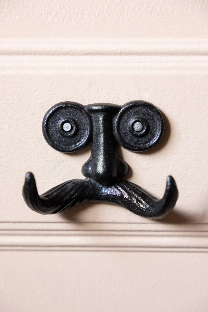 Quirky Moustache Cast Iron Coat Hook - Image 3
