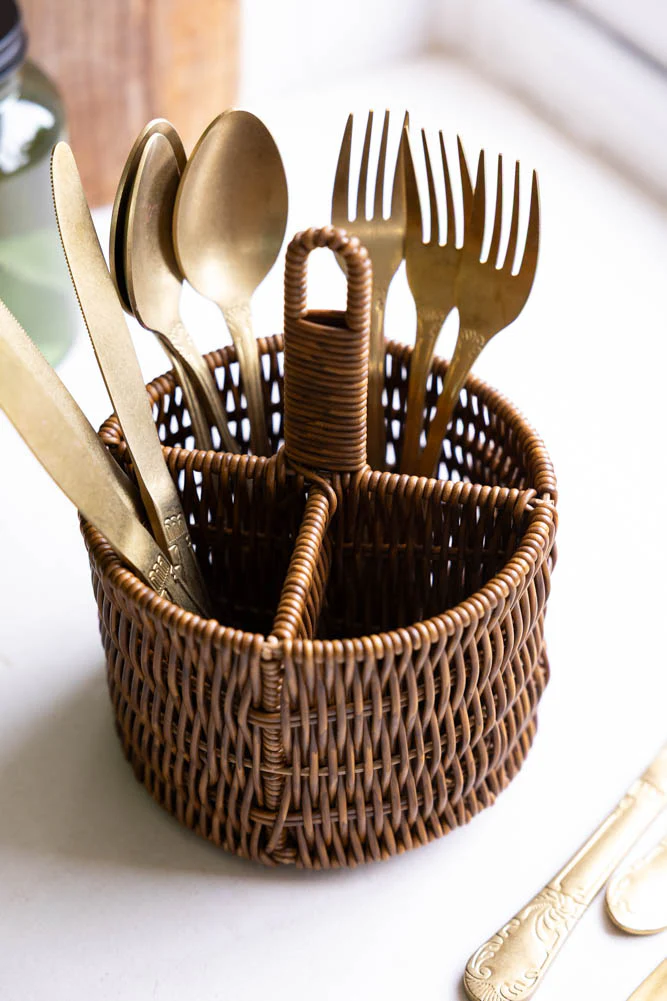 Rattan-Style Cutlery Holder - Image 2