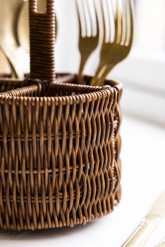 Rattan-Style Cutlery Holder - Image 3