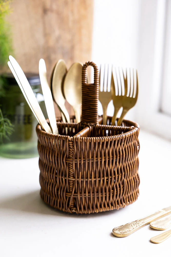 Rattan-Style Cutlery Holder - Image 4