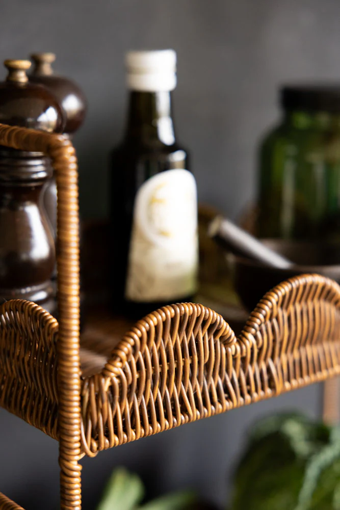 Rattan-Style Kitchen Storage Shelves - Image 3