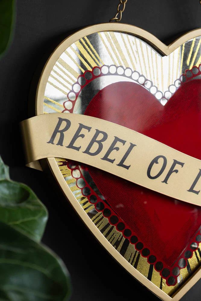 Rebel Of Love Heart-Shaped Wall Mirror - Image 2