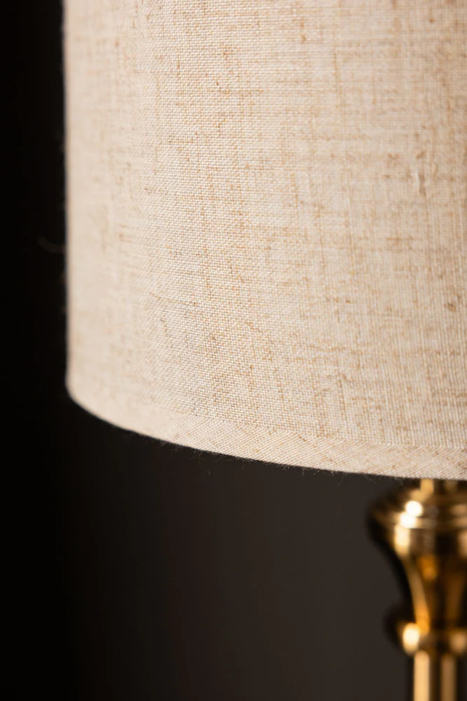 Rechargeable Antique Bronze Table Lamp with Neutral Shade - Image 4