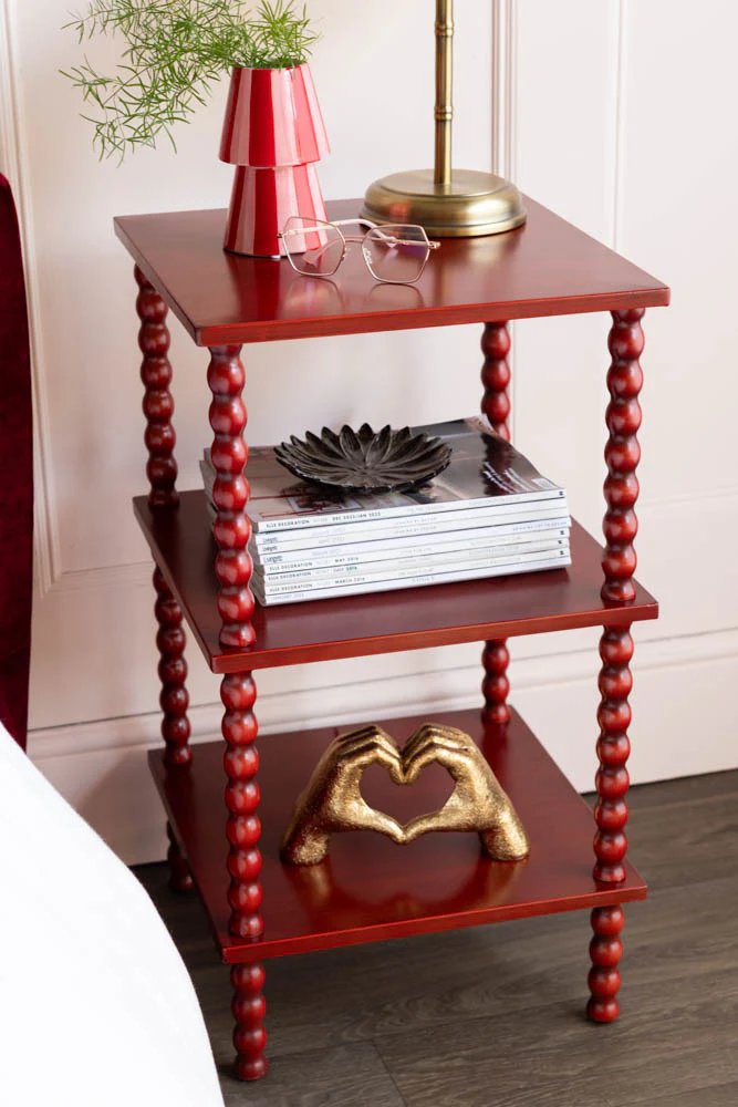 Red Bobbin Square Side Table - Image 2