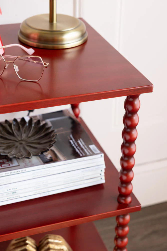 Red Bobbin Square Side Table - Image 3