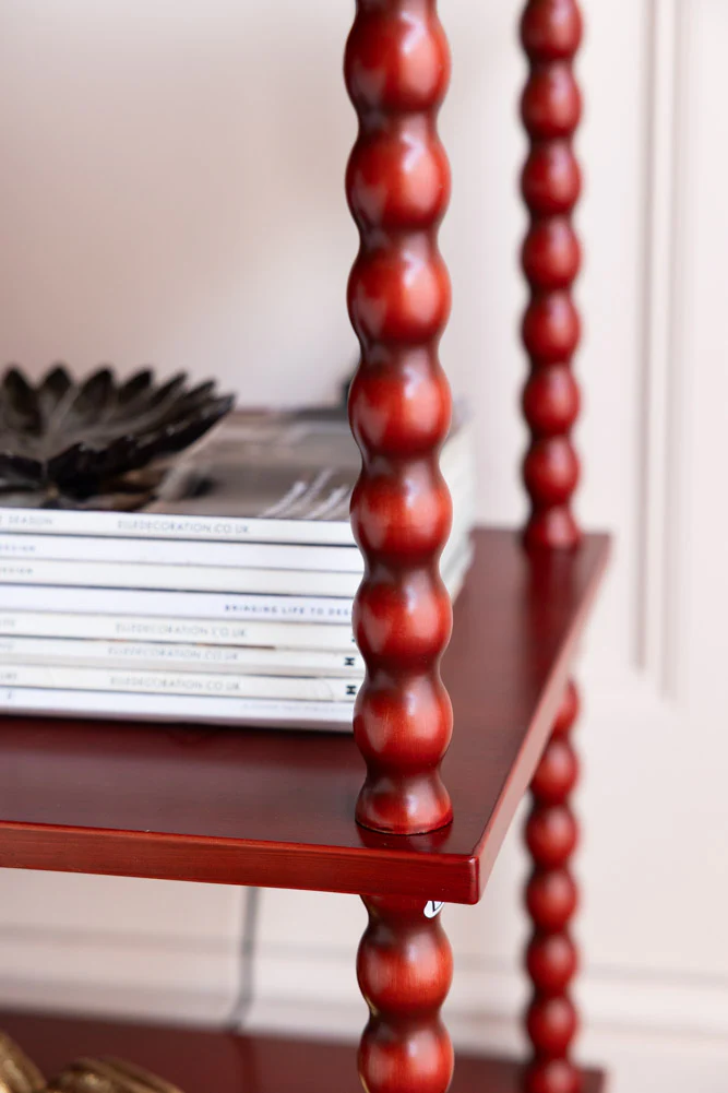 Red Bobbin Square Side Table - Image 4