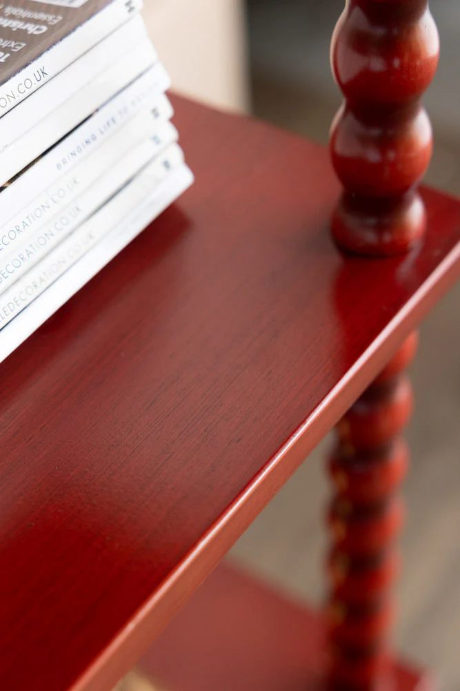 Red Bobbin Square Side Table - Image 5