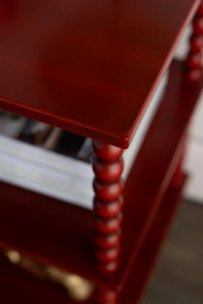 Red Bobbin Square Side Table - Image 6