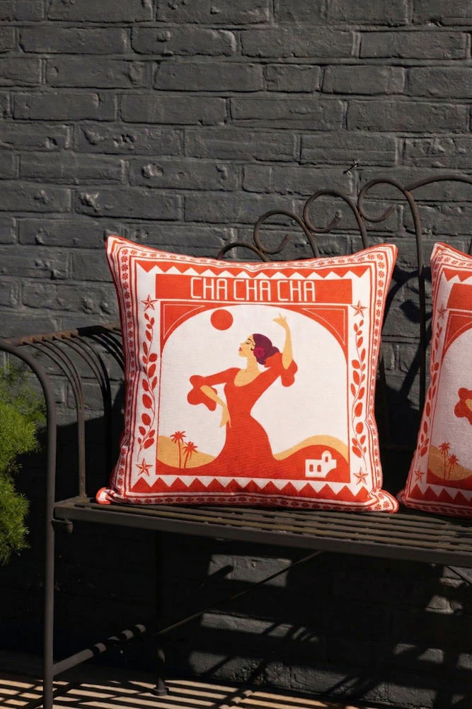 Red Cha Cha Cha Outdoor Cushion - Image 2