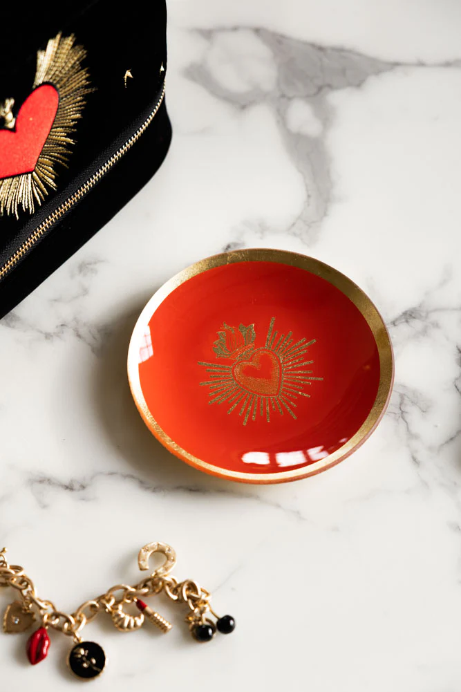 Red & Gold Milagro Heart Decorative Wall Plate - Image 2