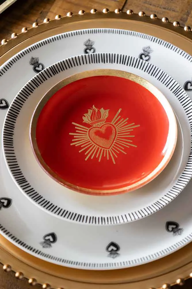 Red & Gold Milagro Heart Decorative Wall Plate - Image 4