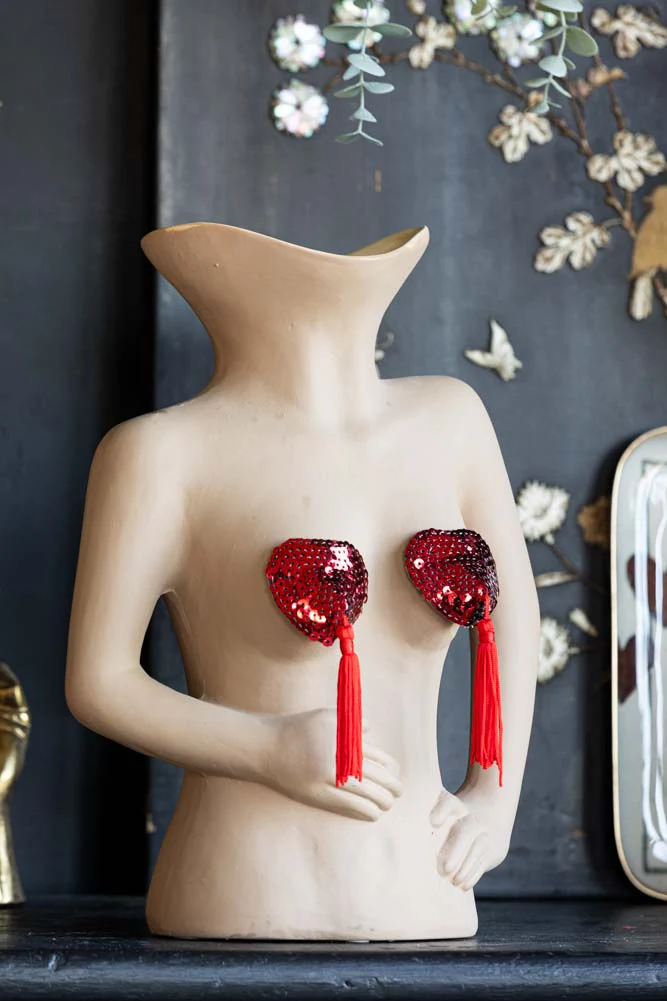 Red Heart Sequin Nipple Tassels - Image 4