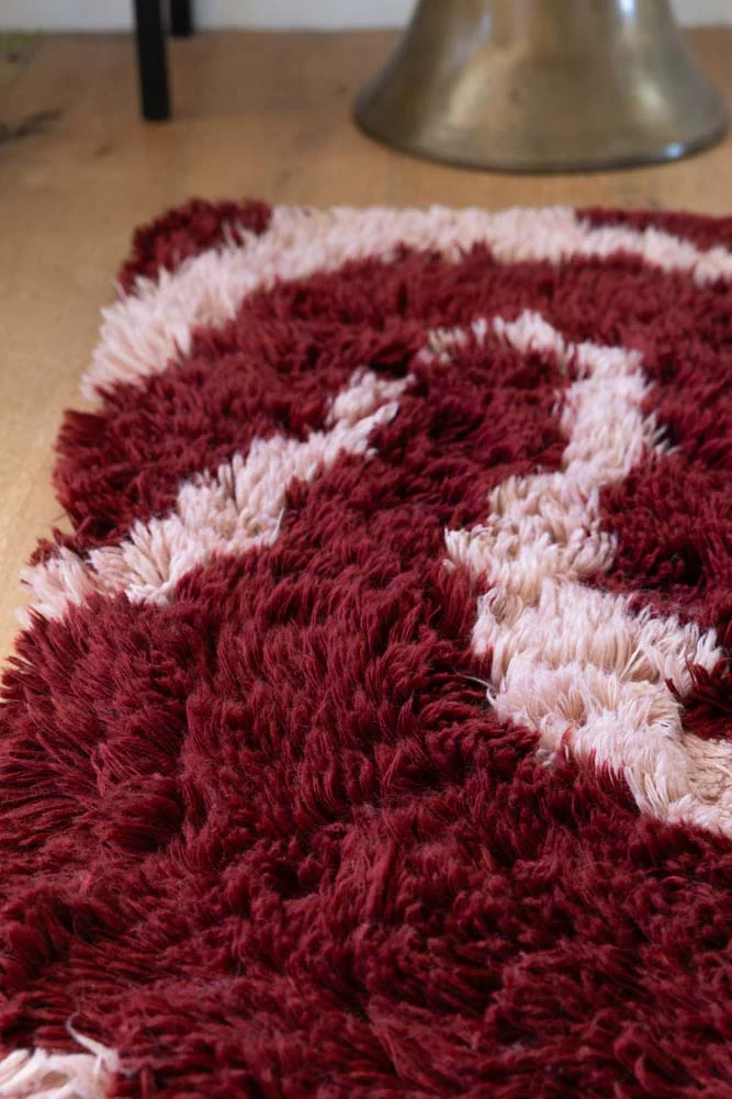 Red & Pink Swirl Berber Rug - Available in 5 Sizes - Image 2