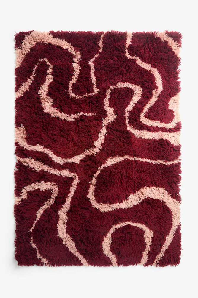 Red & Pink Swirl Berber Rug - Available in 5 Sizes - Image 4
