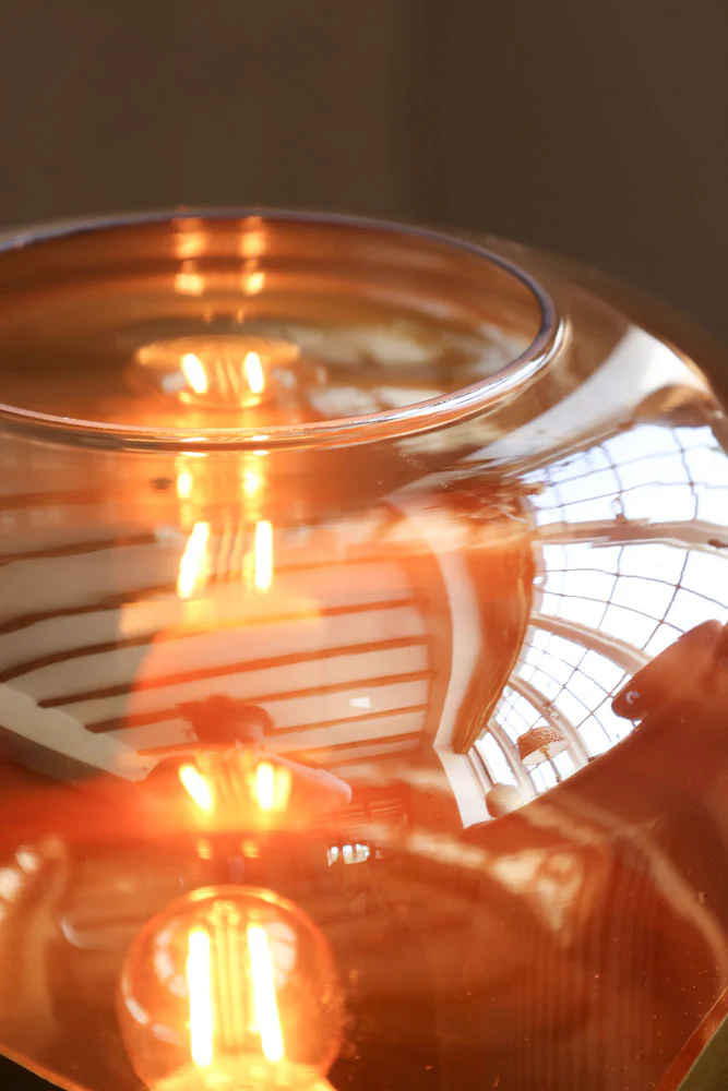 Retro Golden Glass Tripod Table Lamp - Image 5