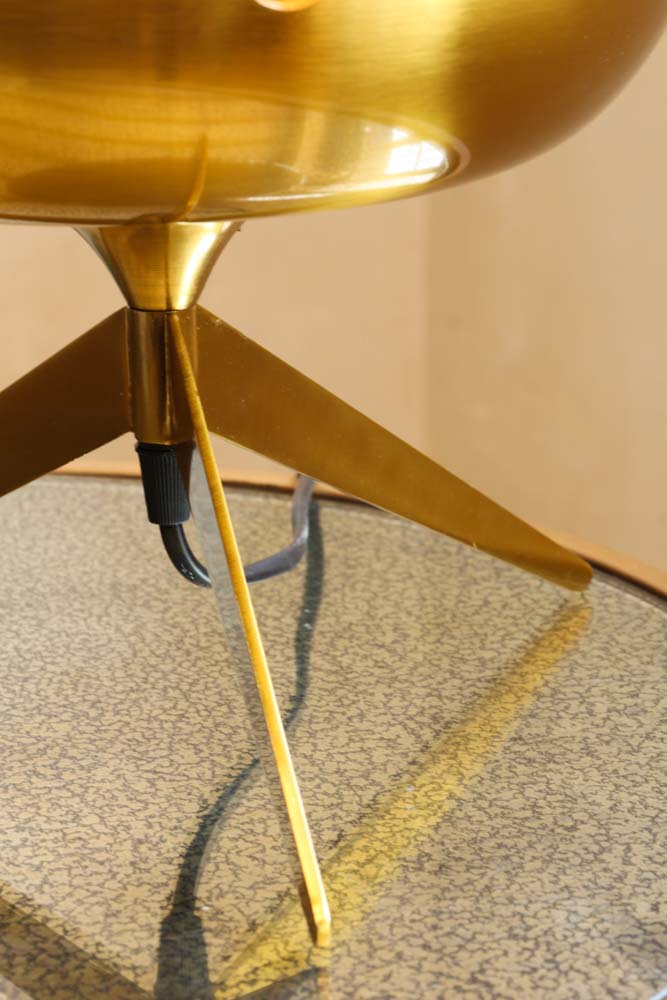 Retro Golden Glass Tripod Table Lamp - Image 7