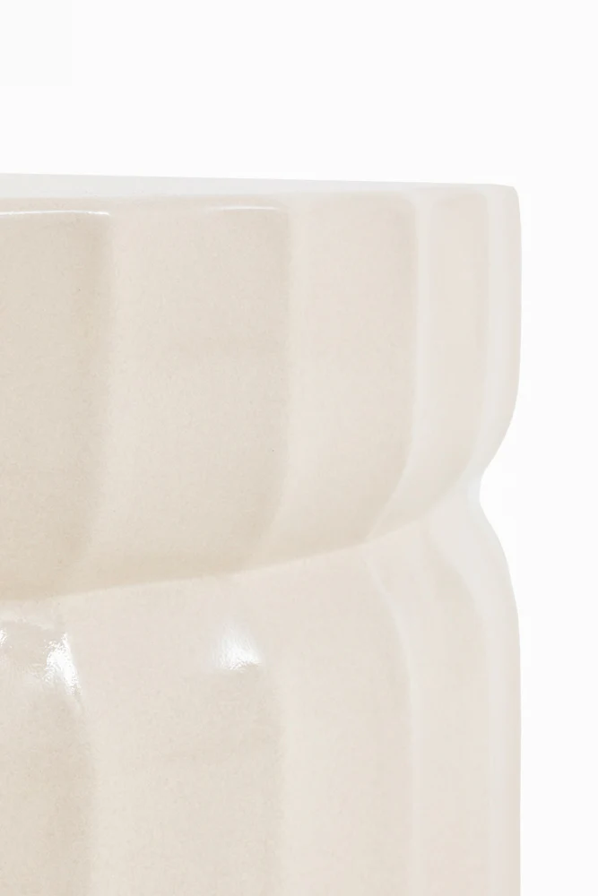 Ribbed Edge Round Coffee Table In Ivory - Image 7