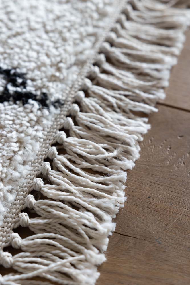 Rocco Cream & Black Diamond Rug - 3 Sizes Available - Image 3