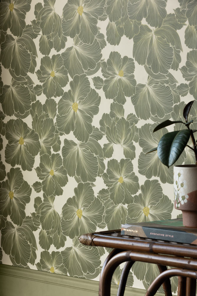 Rockett St George Bohemian Bloom Moss Green Wallpaper - Image 2
