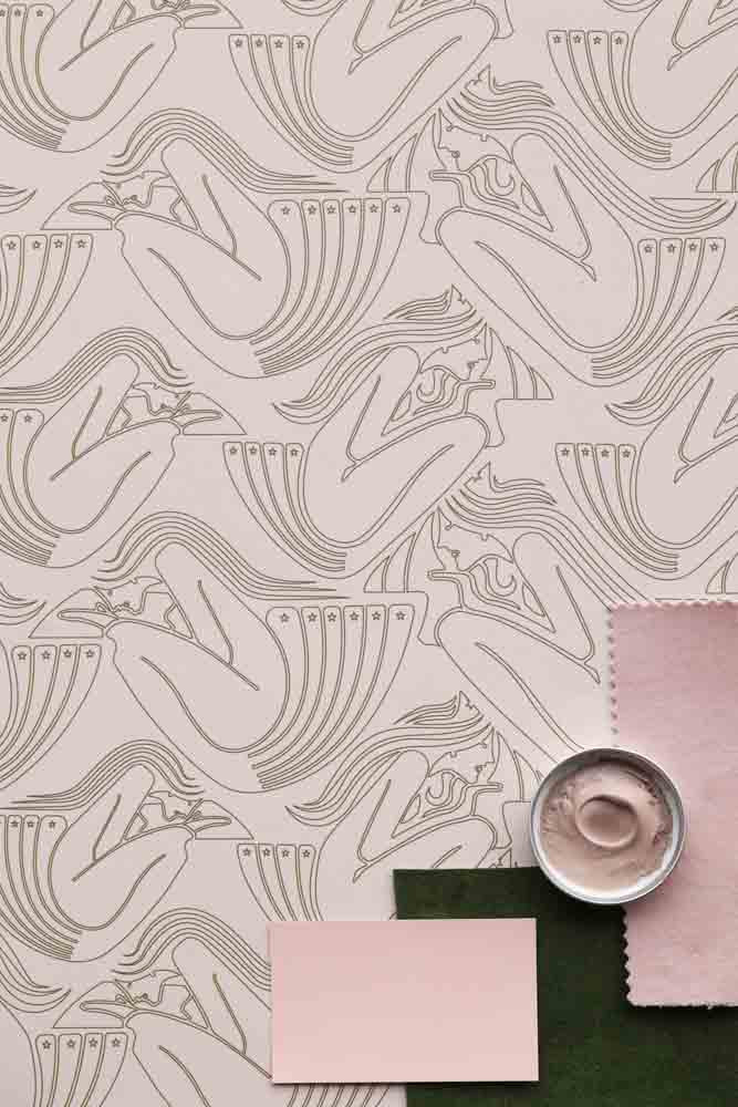 Rockett St George Deco Nymph Blush Pink Wallpaper - Image 6