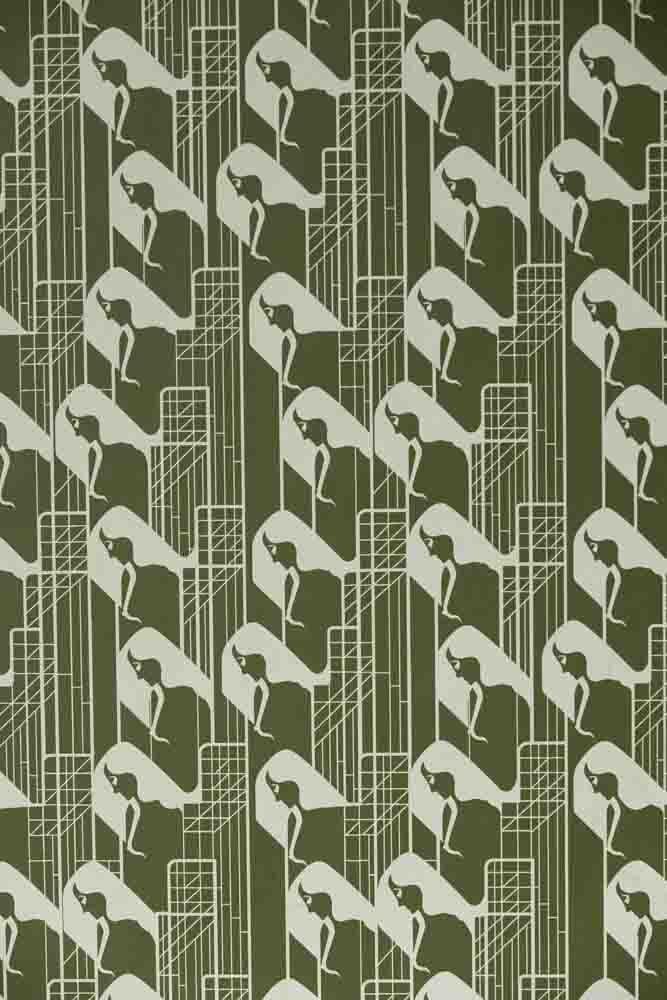 Rockett St George Margot In Manhattan Olive Green Wallpaper - Image 2