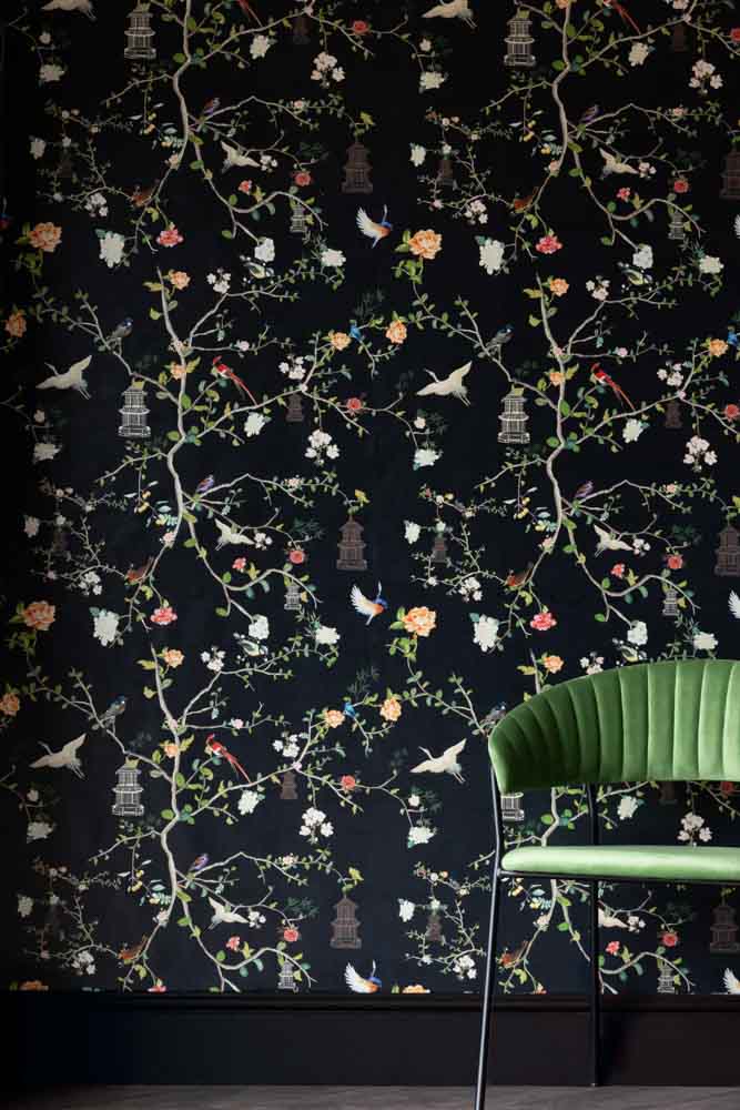 Rockett St George Modern Chinoiserie Black Ink Wallpaper - Image 16