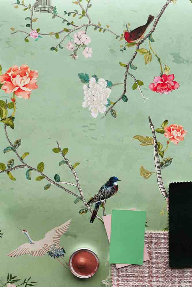 Rockett St George Modern Chinoiserie Green Tea Wallpaper - Image 5