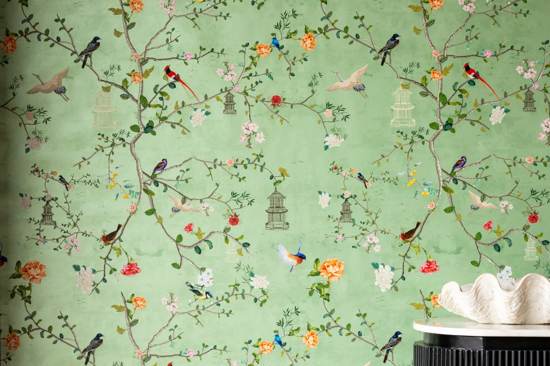 Rockett St George Modern Chinoiserie Green Tea Wallpaper - Image 6