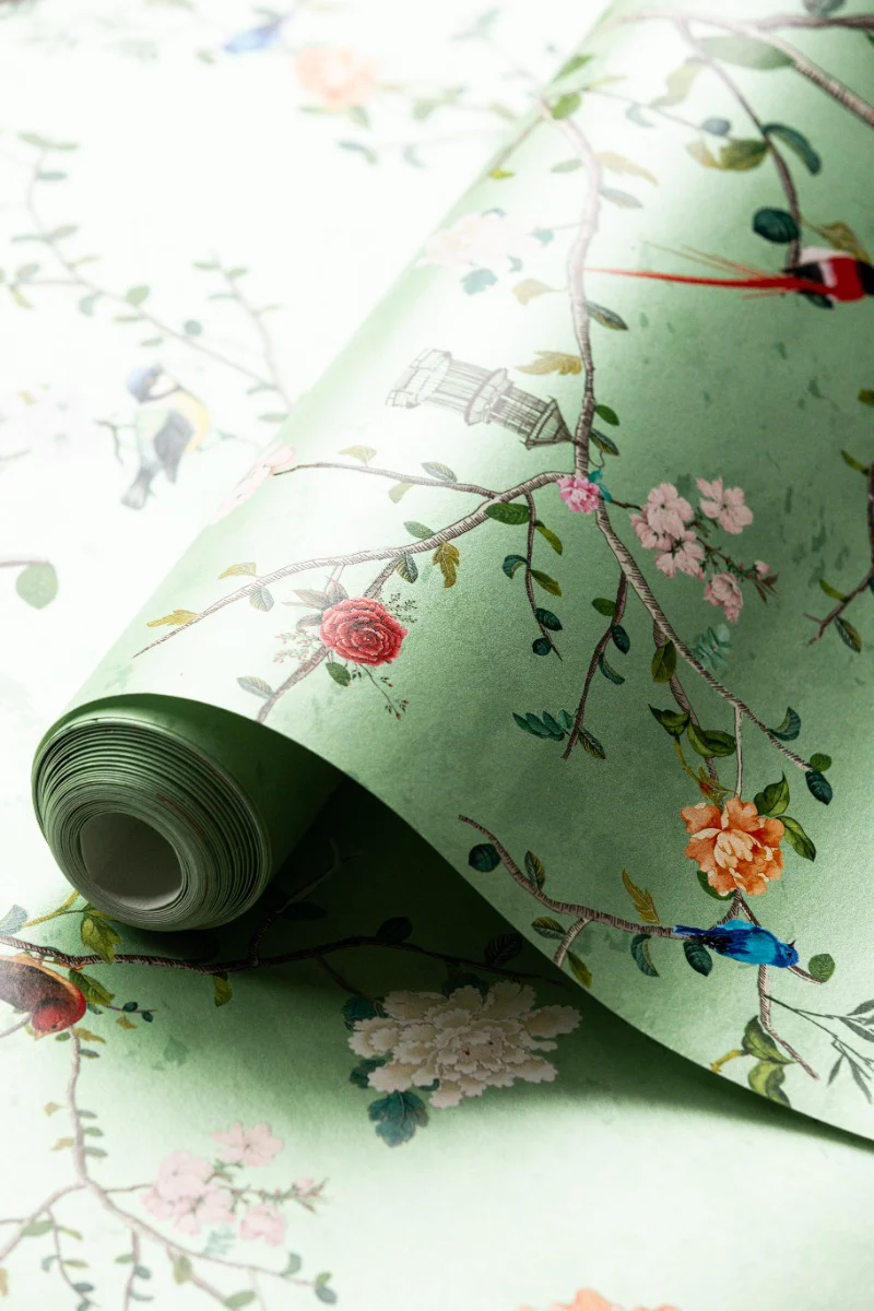 Rockett St George Modern Chinoiserie Green Tea Wallpaper - Image 8