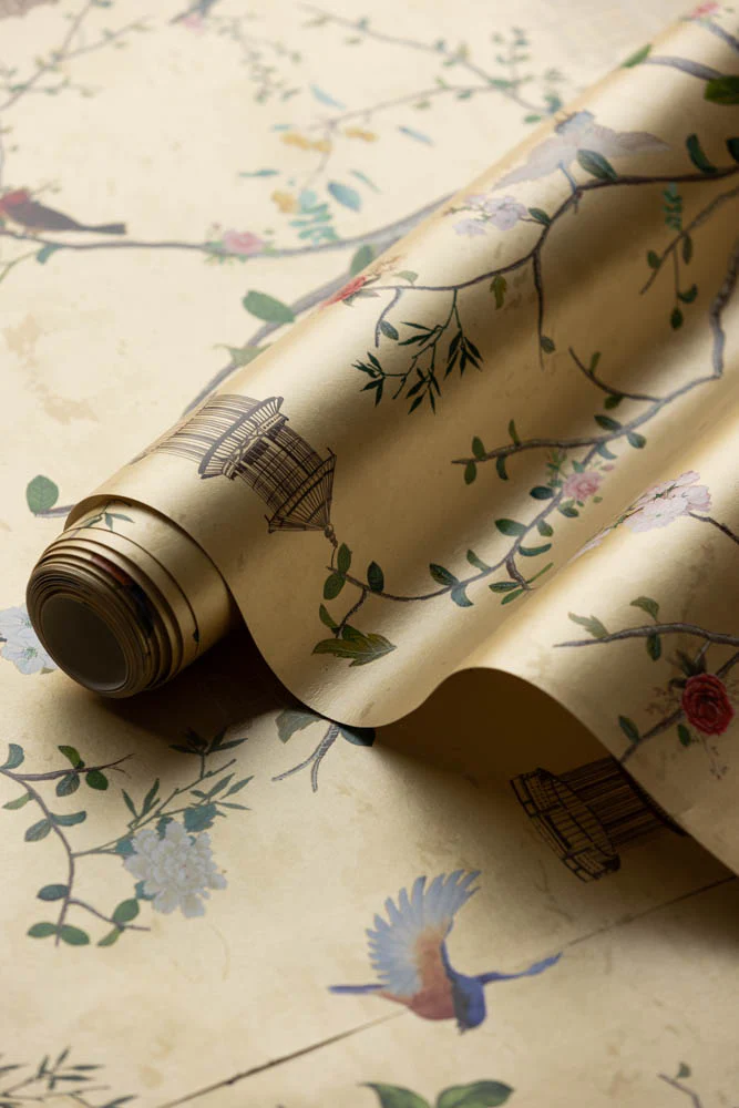 Rockett St George Modern Chinoiserie Antique Gold Wallpaper - Image 15