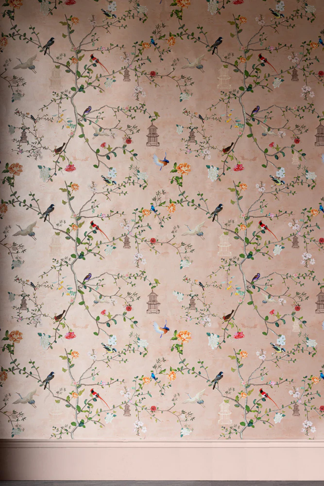 Rockett St George Modern Chinoiserie Watermelon Blush Wallpaper - Image 12
